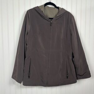 FS Limited Green/Gray Full Zip Hooded Jacket with Pockets Women’s Size Large